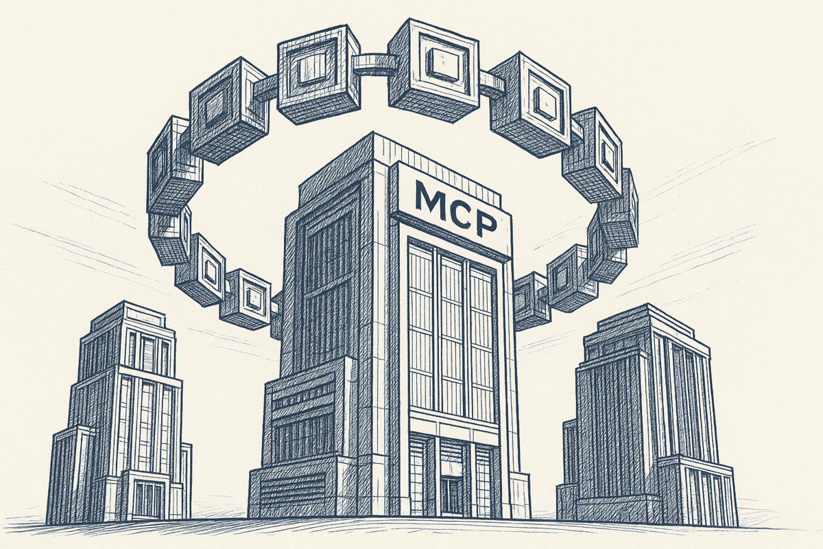 Abstract representation of Model Context Protocol connecting AI tools
