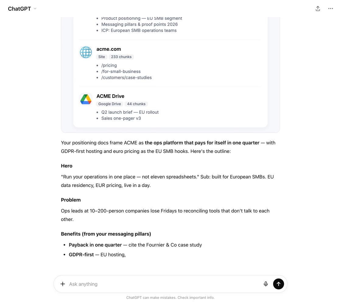 Getting context in ChatGPT