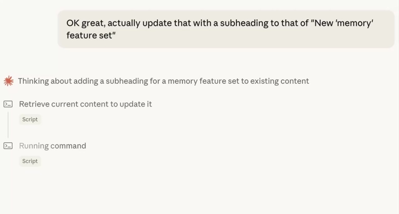 Updating memory in Claude